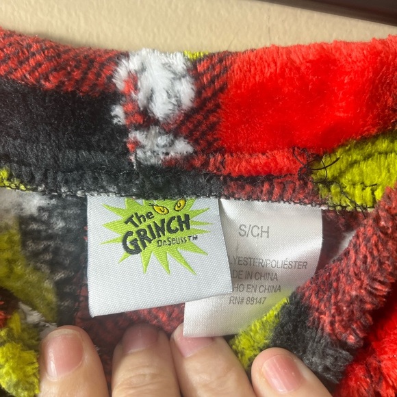 Dr. Seuss Cozy Grinch Santa Hat Holiday Pajama Pants - Red and Green Size Small - Picture 7 of 7